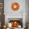 24 Inch Fall Wreath for Front Door with Pumpkins, Sunflowers, Maple Leaves and Orange Red Berries, Autumn Harvest Thanksgiving Farmhouse Porch Wall Hanging Decor